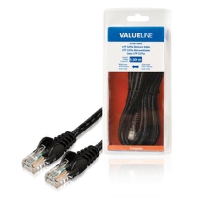 Câble réseau utp cat5e à connecteur rj45 mâle vers rj45 mâle 5,00 m noir valueline