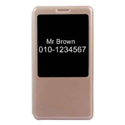 Huawei Ascend Mate 7 Coque Housse Cuir PU Doré Fenêtre