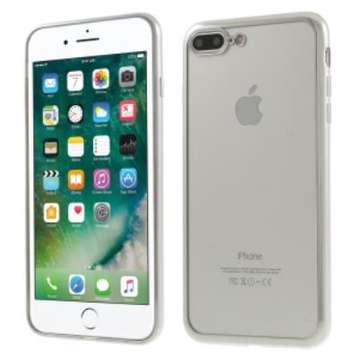 Coque souple pour iPhone 7 plus gris argent dos transparent