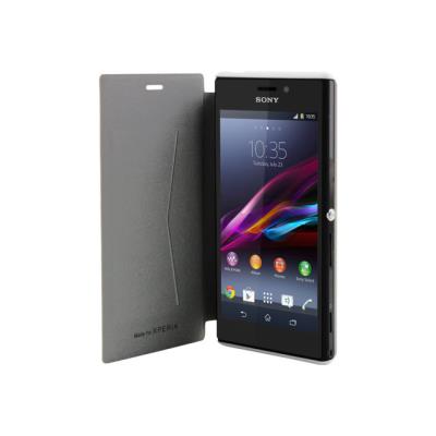 Muvit MFX ultra slim folio - Flip cover voor mobiele telefoon - polyurethaan, polycarbonaat - wit - voor Sony XPERIA M2