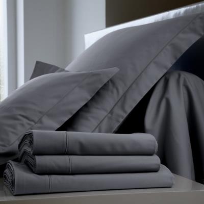 Drap housse Coton BLANC DES VOSGES 160 x 200 cm Fusain