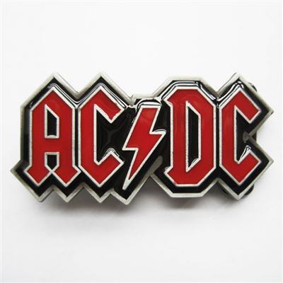 boucle de ceinture AC-DC écriture rouge hard rock kult usa