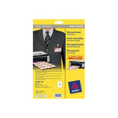 Avery Name Badges Printable inserts - cartes pour badges - 160 carte(s)