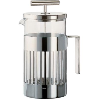 ALESSI - 9094/8 - CAFETIÈRE PRESSO-FILTRE OU À INFUSION EN ACIER INOXYDABLE 18/10 BRILLANT ET VERRE RÉSISTANT AU FEU