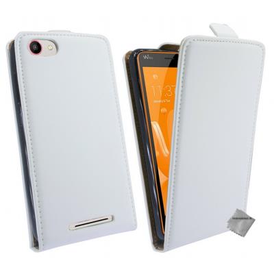 Housse etui coque pochette PU cuir fine pour Wiko Jerry - BLANC