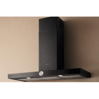 Elica Lol BL/A/90 - Hotte - hotte décorative - largeur : 89.8 cm - profondeur : 45 cm - extraction et recirculation (avec kit de recirculation supplémentaire) - noir gaufré