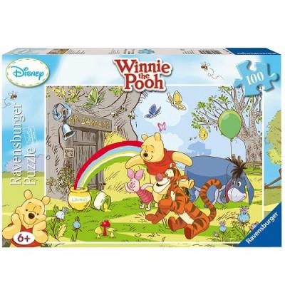 Ravensburger - Puzzle 100 pièces XXL - Winnie l'ourson : Oh le joli arc-en-ciel !