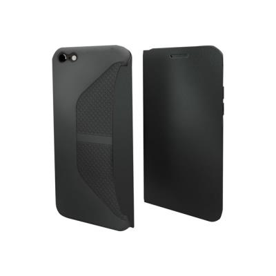 Muvit Easy Folio - Flip cover voor mobiele telefoon - zwart - voor Apple iPhone 6 Plus