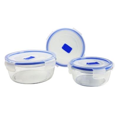 Luminarc 9207684 coffret 3 boîtes rondes avec couvercle pure box active verre transparent 19,5 x 14 x 19 cm