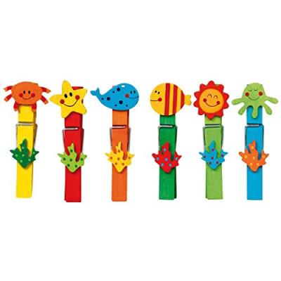 Legler - 2020866 - jeu d'imitation - nettoyage et ménage - pinces à linge - multicolore - lot de 24