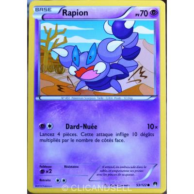 carte Pokémon 53/122 Rapion 70 PV XY - Rupture Turbo NEUF FR État correct - Pokémon reconditionné disponible sur Fnac