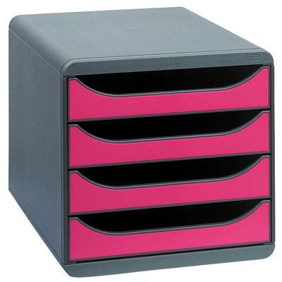 Module 4 tiroirs ouvert big box framboise