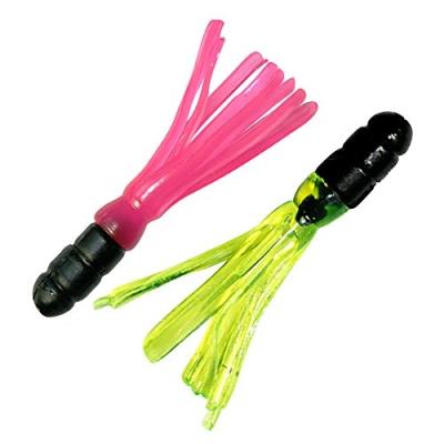 Crappie solid boby lot de 2 leurres souples black pink black chartreuse 3 4