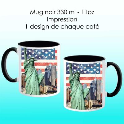 Mug noir avec design New York-1