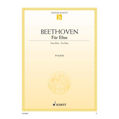 Partitions classique SCHOTT BEETHOVEN L.V. - FUR ELISE WOO 59 - PIANO Piano