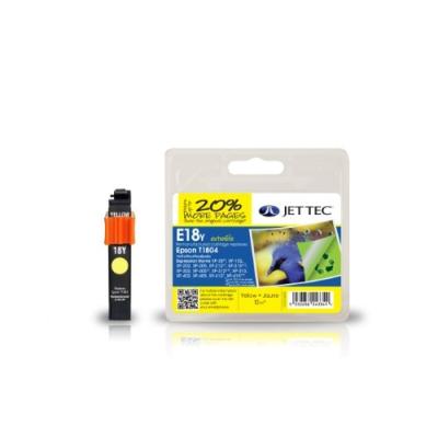 Jet tec c13t18044010 cartouche jet dencre remanufacturée pour epson t1804 12 ml jaune