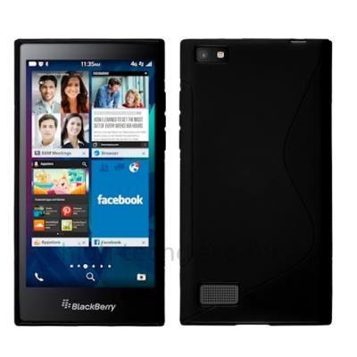 Housse etui coque pochette silicone gel fine pour Blackberry Leap - NOIR