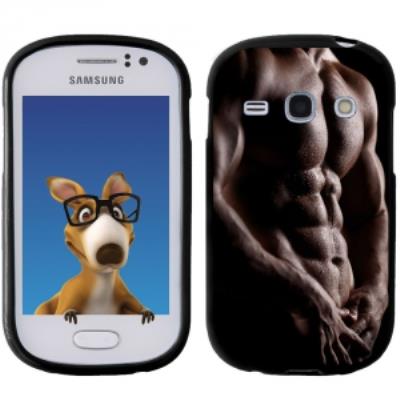 Coque Souple en gel noir pour Galaxy Fame avec impression Motifs torse d'un homme musclé
