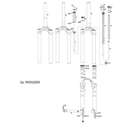 Rock shox csu domaine guidon en aluminium noir anodisé avec couronne-gris - 1,5 cm