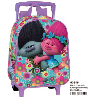 Troll Cooper – Sac À Dos Avec Chariot Poupées 28 x 24 x 11 cm Poppy et Raymond