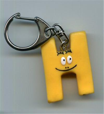 PLASTOY - Lettre H Barbidou porte-clefs