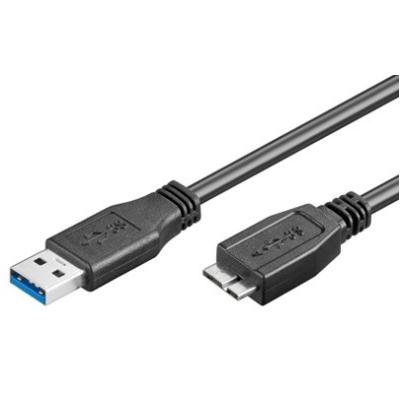 Wentronic câble usb 3.0 fiche a fiche micro b 1,8m noir