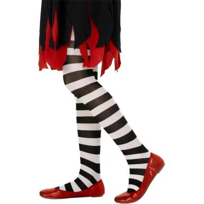 Collants Sorcière Enfant Blanc/Noir
