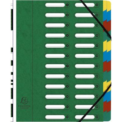 Trieur HARMONIKA® à fenêtres avec élastiques Nature Future carte lustrée 24 compartiments Bleu