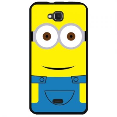 Coque rigide noire Wiko Slide avec mignon personnage souriant