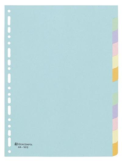 Intercalaires Exacompta carte forte 17x22cm 6 Positions