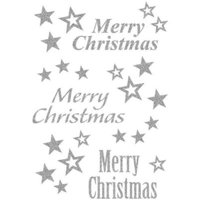 Herma autocollant de noël magic merry christmas brillant 1 feuille de 24 3731