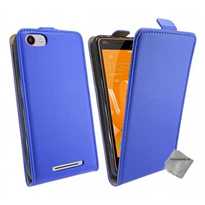 Housse etui coque pochette PU cuir fine pour Wiko Jerry - BLEU
