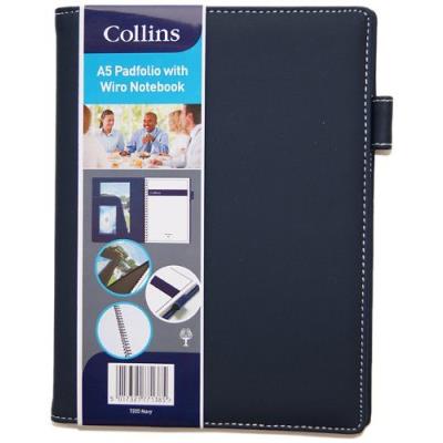 Collins 7205-Bleu Padfolio A5 Avec Bloc-Notes Bleu