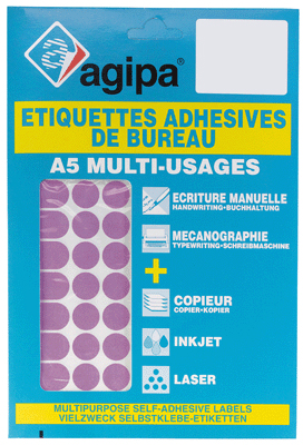 Agipa - Disques Adhesifs 15mm Mauve - Etui De 960
