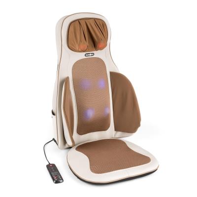 Klarfit Vanuato Siège de massage par vibrations coussin massant Shiatsu 3D beige