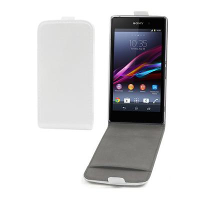 Etui Slim Blanc à rabat Sony Xperia Z1 rabat verti