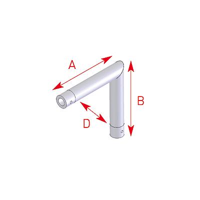 ASD 57EX5023 / Angle 2 départs vertical 90Â° - longueur 0,25 x 0,25 m