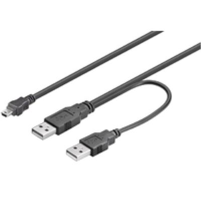 2X A Plug To 5 Pin Mini B Plug Y Usb Cable. 0,6Meter Cable Microconnect Usbaab06