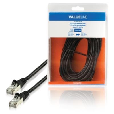 Câble réseau ftp cat5e à connecteur rj45 mâle vers rj45 mâle 10,0 m noir valueline