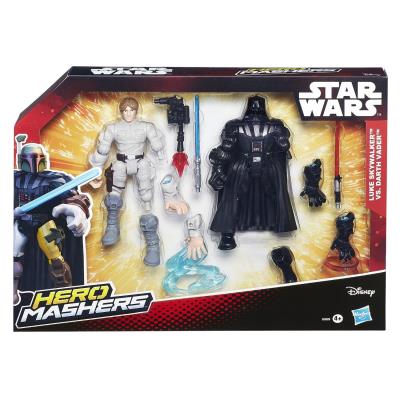 Hasbro - B3829 - Hero Mashers - Star Wars - Luke Skywalker VS Darth Vader - 2 Figurines Personnalisables