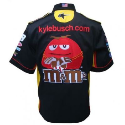 chemise racing m&ms chemisette homme noire logo brodé
