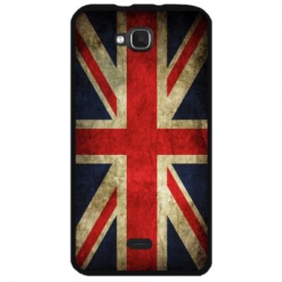 Coque rigide noire Wiko Slide avec motif drapeau UK Vintage Union Jack