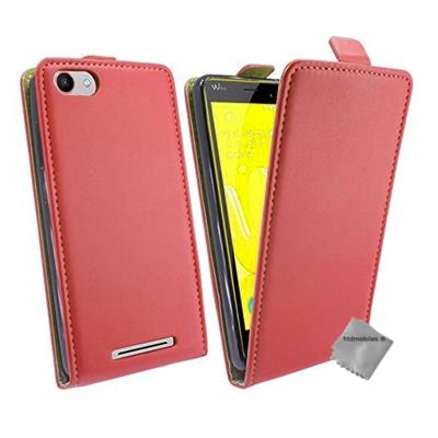 Housse etui coque pochette PU cuir fine pour Wiko Jerry - ROUGE