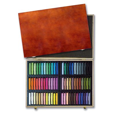Coffret en bois de pastels secs carrés mungyo 72 pièces - mungyo