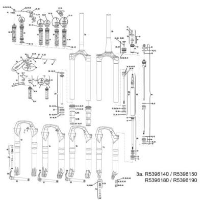 Rock shox csu dual position air dual 10-11 crown revelation blanc pointe conique-gris