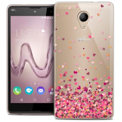 Caseink - Coque Housse Etui Wiko Robby [Crystal Gel HD Collection Sweetie Design Heart Flakes - Souple - Ultra Fin - Imprimé en France]