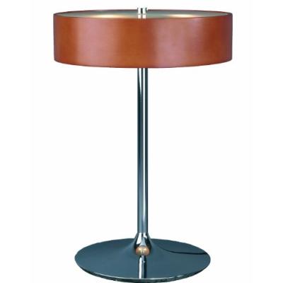 ALUMINOR MALIBU LT LAMPE À POSER MÉTAL CHROMÉ/VERRE/BOIS TEINTÉ MERISIER