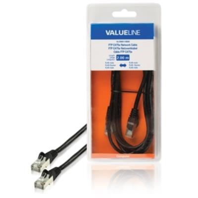 Câble réseau ftp cat5e à connecteur rj45 mâle vers rj45 mâle 2,00 m noir valueline