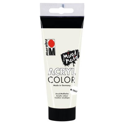 Marabu - Tube AcryColor Couleur Blanc Métallique - 100ml
