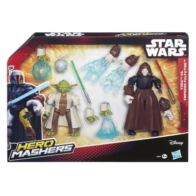 Hasbro - B3830 - Hero Mashers - Star Wars - Yoda VS Empereur Palpatine - 2 Figurines Personnalisables